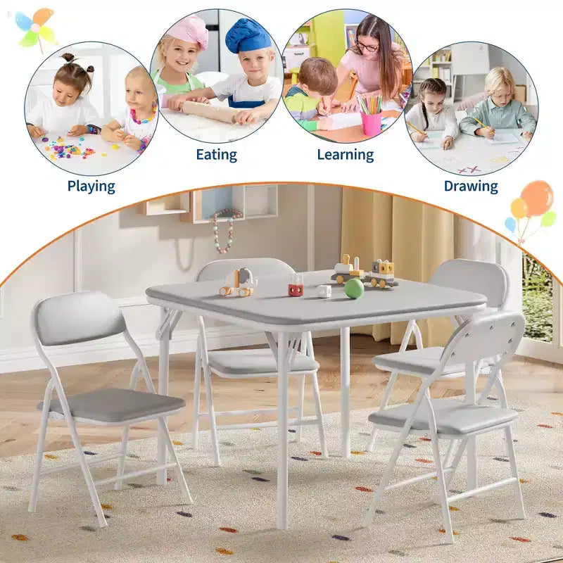 Kids Folding Table Only for Activities, Toddler Play Table for Learning and Crafts in Playroom, Classroom