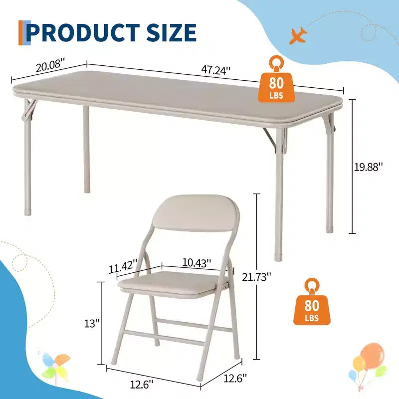 Kids Folding Table Only for Activities, Toddler Play Table for Learning and Crafts in Playroom, Classroom