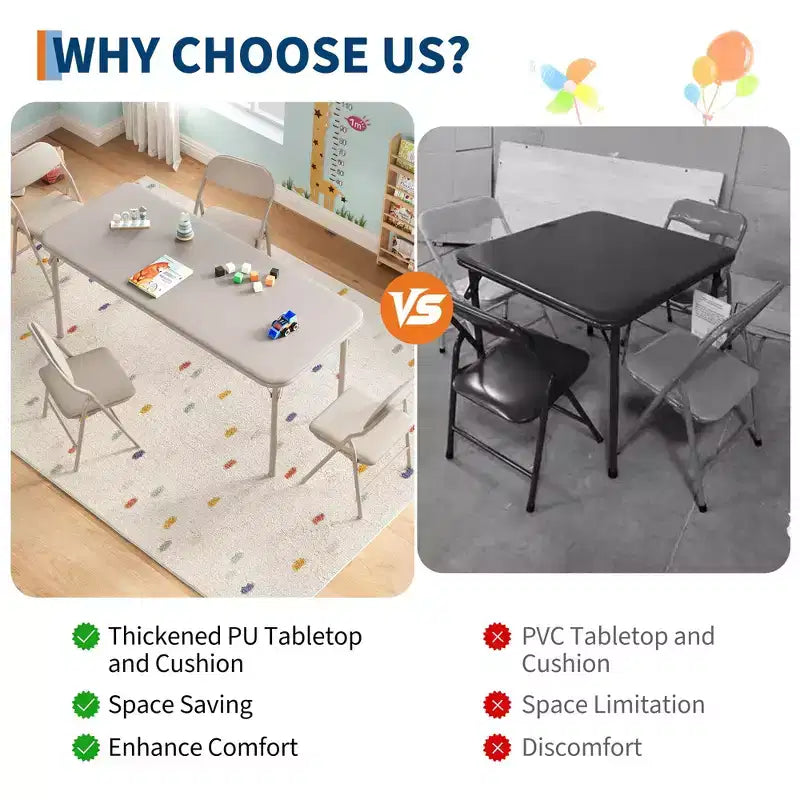 Kids Folding Table Only for Activities, Toddler Play Table for Learning and Crafts in Playroom, Classroom